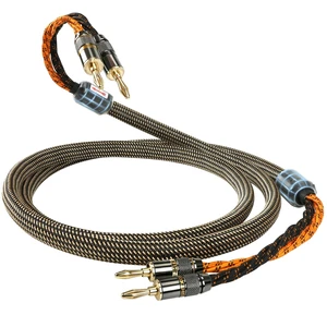 RUHTXOW 9 Gauge Speaker Wire,5N OFC Speaker Cable with Banana Plugs RUHTXOW 9 Gauge Speaker Wire,5N OFC Speaker Cable with Banana Plugs