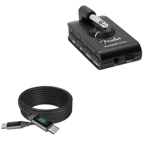 BoxWave Cable Compatible with Fender Mustang Micro Guitar Headphone Amp - PowerDisplay PD Cable (6ft) - USB-C to USB-C (100W), LED Wattage Info Extra Long Braided Nylon - Jet Black BoxWave Cable Compatible with Fender Mustang Micro Guitar Headphone Amp - PowerDisplay PD Cable (6ft) - USB-C to USB-C (100W), LED Wattage Info Extra Long Braided Nylon - Jet Black