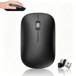Wireless Bluetooth Mouse, 4 Modes Bluetooth 3.0/5.0 & 2.4G USB-A/Type-C Receiver, Ultra-Thin Silent Ergonomic Cordless Mouse for MacBook Windows PC Laptop Smartphone Tablet, Office Travel Home Wireless Bluetooth Mouse, 4 Modes Bluetooth 3.0/5.0 & 2.4G USB-A/Type-C Receiver, Ultra-Thin Silent Ergonomic Cordless Mouse for MacBook Windows PC Laptop Smartphone Tablet, Office Travel Home