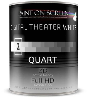 Paint on Screen Projection Screen Paint - Quart - Digital Theater White - Q002 Paint on Screen Projection Screen Paint - Quart - Digital Theater White - Q002