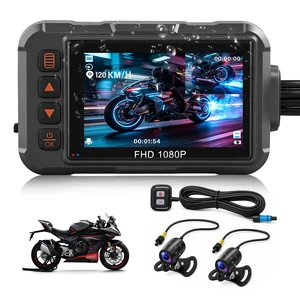 Motorcycle Dash Cam Dual HD Camera Front and Rear View 3" IPS Screen 1080P Motorcycle Dash Cam Dual HD Camera Front and Rear View 3" IPS Screen 1080P