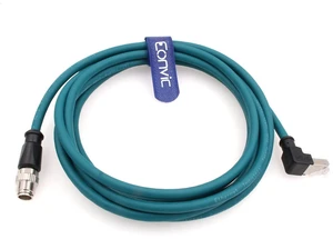 Eonvic Ethernet Shielded Cable M12 X-Type 8 Position to RJ45 Waterproof Industrial Network High Flex Cable for Cognex Eonvic Ethernet Shielded Cable M12 X-Type 8 Position to RJ45 Waterproof Industrial Network High Flex Cable for Cognex