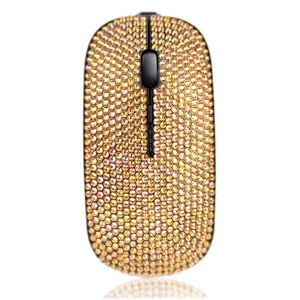 blingbybri Bling Pink Rhinestone Wireless Mouse, 700mAh Rechargeale & Noiseless,Flat Slim Mouse for Notebook,PC,Laptop,Computer,MacBook - Gold blingbybri Bling Pink Rhinestone Wireless Mouse, 700mAh Rechargeale & Noiseless,Flat Slim Mouse for Notebook,PC,Laptop,Computer,MacBook - Gold