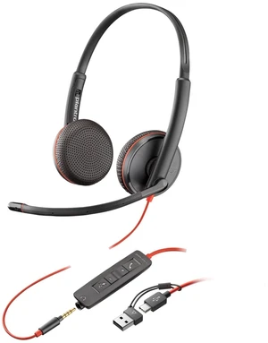 HP Poly Blackwire C3225 Stereo Headset with USB-C & 3.5mm Connection, Noise Cancelling, Soundguard and Flexible Microphone Arm, Black HP Poly Blackwire C3225 Stereo Headset with USB-C & 3.5mm Connection, Noise Cancelling, Soundguard and Flexible Microphone Arm, Black
