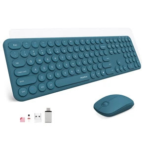 Wireless Keyboard and Mouse Combo, Ultra-Thin 2.4GHz USB Cordless Plug and Play Full Size Silent Retro Slim Cute Blue Keyboard Mouse Set for Home Office Compatible with Windows/Mac(Blue) Wireless Keyboard and Mouse Combo, Ultra-Thin 2.4GHz USB Cordless Plug and Play Full Size Silent Retro Slim Cute Blue Keyboard Mouse Set for Home Office Compatible with Windows/Mac(Blue)