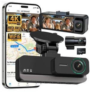 Nymzview 4K+2.5K+2.5K 3 Channel Dash Cam - Front/Rear/Inside - 5.8GHz WiFi 6 Dashcam with IR Night Vision, 64GB Card, 24H Parking Mode, G-Sensor - Car Dash Cam for Rideshare & Taxi Nymzview 4K+2.5K+2.5K 3 Channel Dash Cam - Front/Rear/Inside - 5.8GHz WiFi 6 Dashcam with IR Night Vision, 64GB Card, 24H Parking Mode, G-Sensor - Car Dash Cam for Rideshare & Taxi