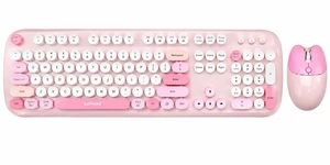 SaharaCase - Wireless Keyboard & Mouse Combo with Silent Click ^^ Colorful 104 Keys Full Keyboard ^^ USB & Type-C Adapter (Pink) SaharaCase - Wireless Keyboard & Mouse Combo with Silent Click ^^ Colorful 104 Keys Full Keyboard ^^ USB & Type-C Adapter (Pink)