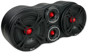 MENACE AUDIO Dual 6.5" Loaded Midrange Enclosure with 2 x 3.5 Tweeters - Red Bullets MENACE AUDIO Dual 6.5" Loaded Midrange Enclosure with 2 x 3.5 Tweeters - Red Bullets