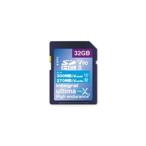 Integral 32GB UHS-II SD Card V90 Up to 300MBs Read and 270MBs Write Speed 1866X SDHC Professional High Speed Memory Card Integral 32GB UHS-II SD Card V90 Up to 300MBs Read and 270MBs Write Speed 1866X SDHC Professional High Speed Memory Card