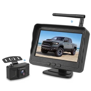 Wireless Backup Camera for Car with 4.3 inch Rear View Monitor Reversing Camera Kit for Car Van RV Travel Trailer Truck SUV Easy Installation with License Plate Mount Wireless Backup Camera for Car with 4.3 inch Rear View Monitor Reversing Camera Kit for Car Van RV Travel Trailer Truck SUV Easy Installation with License Plate Mount