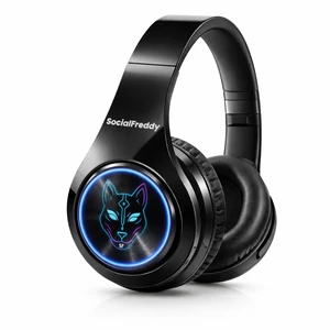 SocialFreddy Pulse Wireless Bluetooth On-Ear Headphones with Color-Changing LED Light Ring, Deep Bass Stereo Sound, Foldable Design, USB-C Charging, EVA Case, AUX Cable & Keychain SocialFreddy Pulse Wireless Bluetooth On-Ear Headphones with Color-Changing LED Light Ring, Deep Bass Stereo Sound, Foldable Design, USB-C Charging, EVA Case, AUX Cable & Keychain