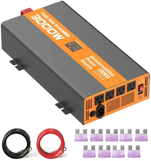 3000W Sump Pump Battery Backup, Emergency Pure Sine Wave Inverter Supply with LCD, 10ms Transfer & Intelligent Charging Outage Protection 3000W Sump Pump Battery Backup, Emergency Pure Sine Wave Inverter Supply with LCD, 10ms Transfer & Intelligent Charging Outage Protection