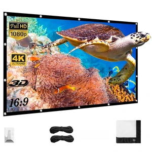 Yisigal 120 Inches Projector Screen,16:9 HD 4K Foldable Anti-Crease Portable Projector Movies Screen for Home Theater Outdoor Indoor Support Double Sided Projection (120Inch) Yisigal 120 Inches Projector Screen,16:9 HD 4K Foldable Anti-Crease Portable Projector Movies Screen for Home Theater Outdoor Indoor Support Double Sided Projection (120Inch)