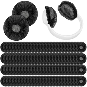 600 Pieces Disposable Black Non-Woven Headphone Covers, Large Size 4.3 Inch Earpad Protectors for On-Ear Headphones, Gym Studio Office Salon Shared Audio Equipment Hygiene 600 Pieces Disposable Black Non-Woven Headphone Covers, Large Size 4.3 Inch Earpad Protectors for On-Ear Headphones, Gym Studio Office Salon Shared Audio Equipment Hygiene