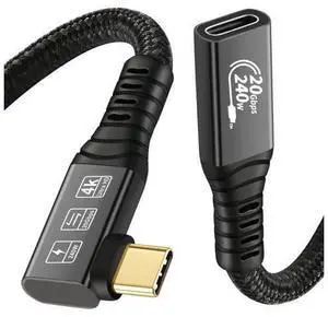 20Gbps USB C 3.2 Extension Cable, 90 Degree USBC 3.2 Gen2 Type-c Male to Female Extender Cable 4K@60Hz 240W Charging 20Gbps Data Transfer with External SSD eGPU (90 Degree Extension 20G 240W-1M) 20Gbps USB C 3.2 Extension Cable, 90 Degree USBC 3.2 Gen2 Type-c Male to Female Extender Cable 4K@60Hz 240W Charging 20Gbps Data Transfer with External SSD eGPU (90 Degree Extension 20G 240W-1M)