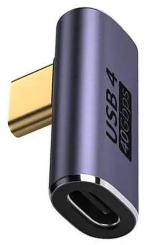 Vszerda USB4 Type C Male to Female Low Profile Right Angled 100W Power Data 8K Video Adapter 40Gbps for Laptop Phone Vszerda USB4 Type C Male to Female Low Profile Right Angled 100W Power Data 8K Video Adapter 40Gbps for Laptop Phone