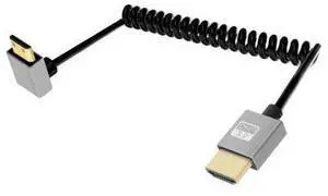 Vszerda 4K Down Angle Mini HDMI to HDMI Cable 2.2FT, 270 Degree Short HDMI to Mini HDMI Cable, Coiled Hdmi 2.0 Cable 4K@120Hz 18Gbps for Camera/Camcorder/HDTV/Tablet Vszerda 4K Down Angle Mini HDMI to HDMI Cable 2.2FT, 270 Degree Short HDMI to Mini HDMI Cable, Coiled Hdmi 2.0 Cable 4K@120Hz 18Gbps for Camera/Camcorder/HDTV/Tablet