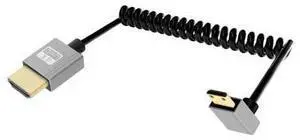 Vszerda 4K Up Angle Mini HDMI to HDMI Cable 2.2FT, 270 Degree Short HDMI to Mini HDMI Cable, Coiled Hdmi 2.0 Cable 4K@120Hz 18Gbps for Camera/Camcorder/HDTV/Tablet Vszerda 4K Up Angle Mini HDMI to HDMI Cable 2.2FT, 270 Degree Short HDMI to Mini HDMI Cable, Coiled Hdmi 2.0 Cable 4K@120Hz 18Gbps for Camera/Camcorder/HDTV/Tablet