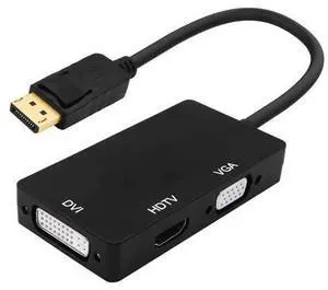 Vszerda DisplayPort to HDTV VGA DVI Adapter DP to VGA DVI HDTV 3 in 1 Adapter Converter Male to Female Cable for PC Laptop TV Projector Vszerda DisplayPort to HDTV VGA DVI Adapter DP to VGA DVI HDTV 3 in 1 Adapter Converter Male to Female Cable for PC Laptop TV Projector