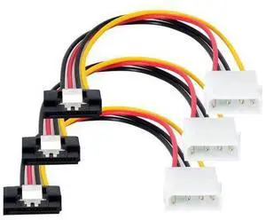 Vszerda 4 Pin Molex to SATA Power Cable, Molex IDE 4-pin Male to Sata 15-pin Female Power Cable Adapter with Locking Latch 7 Inches - 3 Pack Vszerda 4 Pin Molex to SATA Power Cable, Molex IDE 4-pin Male to Sata 15-pin Female Power Cable Adapter with Locking Latch 7 Inches - 3 Pack