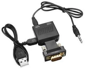 Vszerda VGA Male to HDMI Female Audio Video Adapter Converter Black Vszerda VGA Male to HDMI Female Audio Video Adapter Converter Black