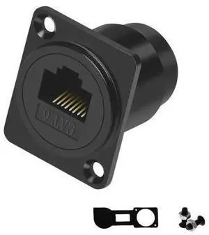 Vszerda RJ45 Panel Mount Adapter - 8P8C Female-to-Female Connector, Compatible with CAT6A/CAT6/CAT5E/CAT5, XLR/D-Panel Mountable, Network Port Extender for LAN (1 Pack) Vszerda RJ45 Panel Mount Adapter - 8P8C Female-to-Female Connector, Compatible with CAT6A/CAT6/CAT5E/CAT5, XLR/D-Panel Mountable, Network Port Extender for LAN (1 Pack)