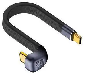 Vszerda Short USB C Cable 5inch, U Shape 180 Degree USB C Cable (PD 3.1 240W, 40Gbps, 8K@60Hz), Flat Type C Charging Cord Compatible for iPhone 15, External SSD, Docking Station,Thunderbolt 4 Vszerda Short USB C Cable 5inch, U Shape 180 Degree USB C Cable (PD 3.1 240W, 40Gbps, 8K@60Hz), Flat Type C Charging Cord Compatible for iPhone 15, External SSD, Docking Station,Thunderbolt 4