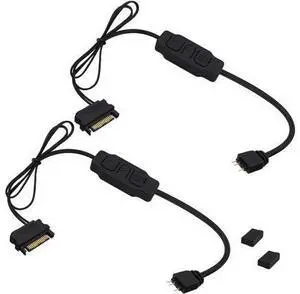 Vszerda 5V 3PIN ARGB Controller RGB PC Fan Lighting Controller Adapter Cable with SATA Power Supply for Computer Fans Light Strips Lighting Boards Cooler 70cm-2pcs Vszerda 5V 3PIN ARGB Controller RGB PC Fan Lighting Controller Adapter Cable with SATA Power Supply for Computer Fans Light Strips Lighting Boards Cooler 70cm-2pcs