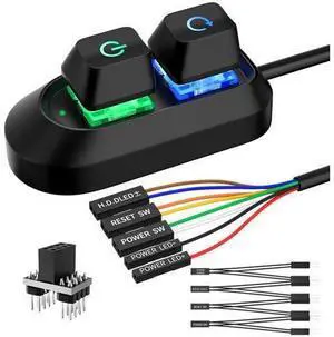 Vszerda PC Power Button, Desktop Switch Splitter ON Off Reset SW HDD LED PC External Power Supply Button for Computer Motherboard Vszerda PC Power Button, Desktop Switch Splitter ON Off Reset SW HDD LED PC External Power Supply Button for Computer Motherboard