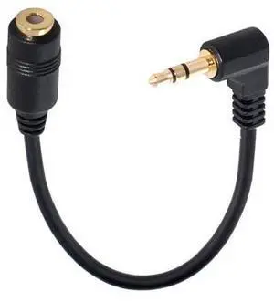 Vszerda Right Angled 90 Degree 3poles 3.5mm Audio Stereo Male to Female Extension Cable 10cm Black Vszerda Right Angled 90 Degree 3poles 3.5mm Audio Stereo Male to Female Extension Cable 10cm Black