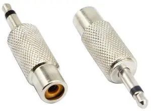 Vszerda RCA to 3.5MM Audio TS Adapter 3.5mm 1/8" Mono Plug Male to RCA Female Jack Adaptor ConnectorSilver (2 Packs, 2-Pole) Vszerda RCA to 3.5MM Audio TS Adapter 3.5mm 1/8" Mono Plug Male to RCA Female Jack Adaptor ConnectorSilver (2 Packs, 2-Pole)