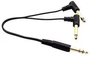Vszerda 6.35mm to 2 * 6.35 Audio Y Splitter Cable,Gold Plated 90 Degree 1/4 Inch 6.35mm Male TRS Stereo to 2(Dual) 6.35mm 1/4 Inch Male TS Mono Right Angle Y Splitter Audio Cable(30CM/12Inch) Vszerda 6.35mm to 2 * 6.35 Audio Y Splitter Cable,Gold Plated 90 Degree 1/4 Inch 6.35mm Male TRS Stereo to 2(Dual) 6.35mm 1/4 Inch Male TS Mono Right Angle Y Splitter Audio Cable(30CM/12Inch)