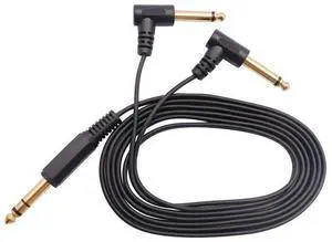 Vszerda 6.35mm to 2 * 6.35 Audio Y Splitter Cable,Gold Plated 90 Degree 1/4 Inch 6.35mm Male TRS Stereo to 2(Dual) 6.35mm 1/4 Inch Male TS Mono Right Angle Y Splitter Audio Cable(1.8M/5.9 feet) Vszerda 6.35mm to 2 * 6.35 Audio Y Splitter Cable,Gold Plated 90 Degree 1/4 Inch 6.35mm Male TRS Stereo to 2(Dual) 6.35mm 1/4 Inch Male TS Mono Right Angle Y Splitter Audio Cable(1.8M/5.9 feet)