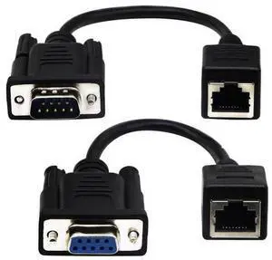 Vszerda RJ45 to RS232 Cable, DB9 9-Pin Serial Port Female&Male to RJ45 Female Cat5/6 Ethernet LAN Console15CM/6Inch 2Pack Vszerda RJ45 to RS232 Cable, DB9 9-Pin Serial Port Female&Male to RJ45 Female Cat5/6 Ethernet LAN Console15CM/6Inch 2Pack