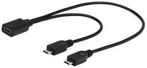 Vszerda Micro USB 2.0 & USB-C Multi-Connector Sync & Charge Cable - 30cm (For Smartphones, Computers, Tablets with Micro USB & USB Type-C Ports) Vszerda Micro USB 2.0 & USB-C Multi-Connector Sync & Charge Cable - 30cm (For Smartphones, Computers, Tablets with Micro USB & USB Type-C Ports)