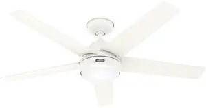 Hunter Skyflow 52 inch Indoor/Outdoor Ceiling Fan with Light and Wall Control, Matte White Ceiling Fan, 3 Speed WhisperWind Motor, 52611, for Coastal Patios, Pergolas, Bedrooms, or Living Rooms Hunter Skyflow 52 inch Indoor/Outdoor Ceiling Fan with Light and Wall Control, Matte White Ceiling Fan, 3 Speed WhisperWind Motor, 52611, for Coastal Patios, Pergolas, Bedrooms, or Living Rooms