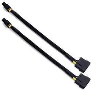 Vszerda LP4 Molex Male to ATX 4 pin Male Auxiliary Sleeved Braided Power Adapter Cable 12 inches (2 Pack) Vszerda LP4 Molex Male to ATX 4 pin Male Auxiliary Sleeved Braided Power Adapter Cable 12 inches (2 Pack)