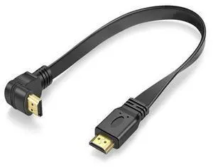 Vszerda Flat Slim High Speed HDMI Male to Male Extension Cable 90 Degree Down Angle (1 Feet) Adapter Converter Cable Vszerda Flat Slim High Speed HDMI Male to Male Extension Cable 90 Degree Down Angle (1 Feet) Adapter Converter Cable