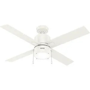 Hunter 52 inch Beck Fresh White Ceiling Fan with LED Light Kit and Pull Chain Hunter 52 inch Beck Fresh White Ceiling Fan with LED Light Kit and Pull Chain