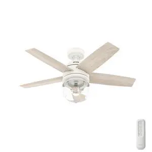 Hunter Fan Company, 52287, 44 inch Margo Textured White Ceiling Fan with LED Light Kit and Handheld Remote Hunter Fan Company, 52287, 44 inch Margo Textured White Ceiling Fan with LED Light Kit and Handheld Remote