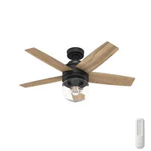 Hunter Fan Company, 52289, 44 inch Margo Matte Black Ceiling Fan with LED Light Kit and Handheld Remote Hunter Fan Company, 52289, 44 inch Margo Matte Black Ceiling Fan with LED Light Kit and Handheld Remote