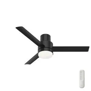 Hunter Fan Company, 51330, 52 inch Gilmour Matte Black Low Profile Damp Rated Ceiling Fan with LED Light Kit and Handheld Remote Hunter Fan Company, 51330, 52 inch Gilmour Matte Black Low Profile Damp Rated Ceiling Fan with LED Light Kit and Handheld Remote