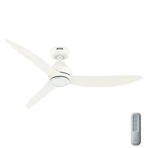 Hunter - Mazzini Indoor/Outdoor Ceiling Fan, Remote, 52-inch, Matte White, Casual-style, 6-speed DC Motor, Energy Star, 52830, for porches, patios, sunrooms, bathrooms Hunter - Mazzini Indoor/Outdoor Ceiling Fan, Remote, 52-inch, Matte White, Casual-style, 6-speed DC Motor, Energy Star, 52830, for porches, patios, sunrooms, bathrooms