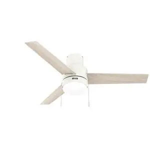 Hunter Fan Company, 51972, 52 inch Brunner Matte White Low Profile Ceiling Fan with LED Light Kit and Pull Chain Hunter Fan Company, 51972, 52 inch Brunner Matte White Low Profile Ceiling Fan with LED Light Kit and Pull Chain
