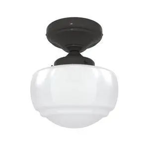 Hunter - Saddle Creek 1-Light Noble Bronze, Schoolhouse Style, Dimmable, Small Flush Mount Light for Bedrooms, Kitchens, Foyers, Bathrooms - 19113 Hunter - Saddle Creek 1-Light Noble Bronze, Schoolhouse Style, Dimmable, Small Flush Mount Light for Bedrooms, Kitchens, Foyers, Bathrooms - 19113