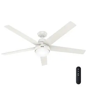 Hunter - Aerodyne Indoor Ceiling Fan With Light, Remote, 60-inch, Fresh White, Casual-style, 6-speed DC Motor, Energy Star, WiFi Smarthome, 52832, for living rooms, bedrooms, home offices, kitchens Hunter - Aerodyne Indoor Ceiling Fan With Light, Remote, 60-inch, Fresh White, Casual-style, 6-speed DC Motor, Energy Star, WiFi Smarthome, 52832, for living rooms, bedrooms, home offices, kitchens