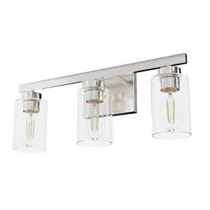 Hunter Fan Company 13077 Hartland Vanity Lighting, 3, Brushed Nickel Hunter Fan Company 13077 Hartland Vanity Lighting, 3, Brushed Nickel