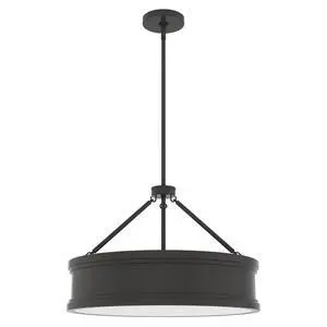 Hunter - Capshaw 5-light Noble Bronze, Large Pendant Light, Dimmable, Formal Style, Drum Shaped, for Bedrooms, Kitchens, Dining, Living Rooms - 19610 Hunter - Capshaw 5-light Noble Bronze, Large Pendant Light, Dimmable, Formal Style, Drum Shaped, for Bedrooms, Kitchens, Dining, Living Rooms - 19610