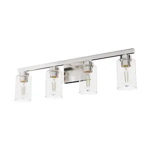 Hunter Fan Company 13080 Hartland Vanity Lighting, 4, Brushed Nickel Hunter Fan Company 13080 Hartland Vanity Lighting, 4, Brushed Nickel