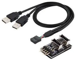 USB 2.0 9Pin/10Pin 1 to 2 USB 2.0/USB 3.1 Type E Front Panel Socket Mainboard Header Extension Cable Adapter USB 2.0 9Pin/10Pin 1 to 2 USB 2.0/USB 3.1 Type E Front Panel Socket Mainboard Header Extension Cable Adapter